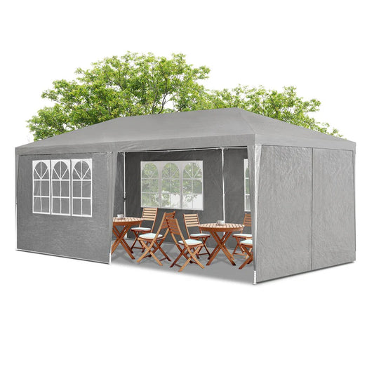 Partyzelt Gartenzelt 3x6m mit Seitenwänden in dunkelgrau