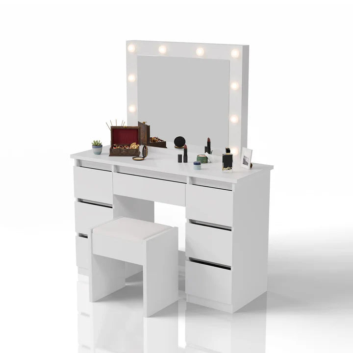 Schminktisch mit Spiegel Talea mit Hocker Melly