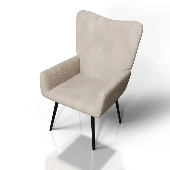 Ohrensessel Relaxsessel skandinavischen Design Cord Beige