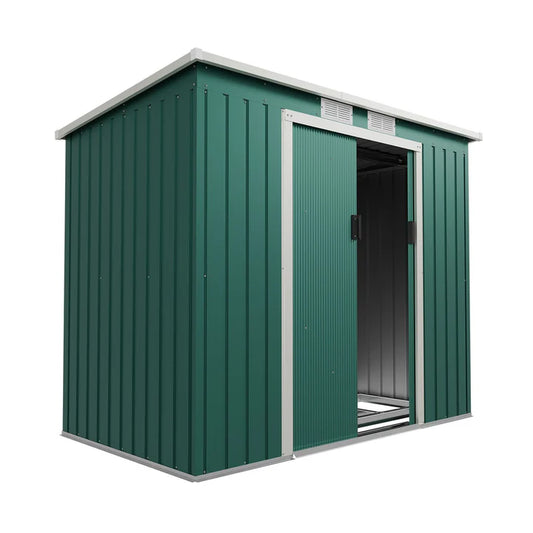 Abri à outils en métal Abri à outils M avec toit en appentis en vert foncé