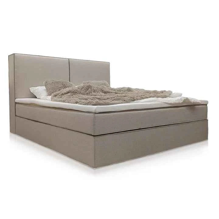 Boxspringbett Detroit - Chenille-Stoff 180x200 cm Beige