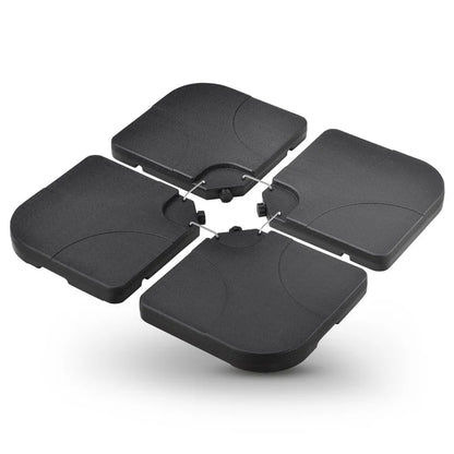 Set di 4 pesi per ombrellone Quad riempibili fino a 80 kg in HDPE nero