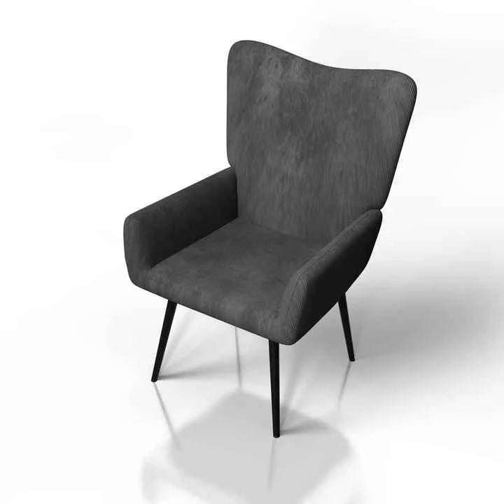 Ohrensessel Relaxsessel skandinavischen Design Cord Grau