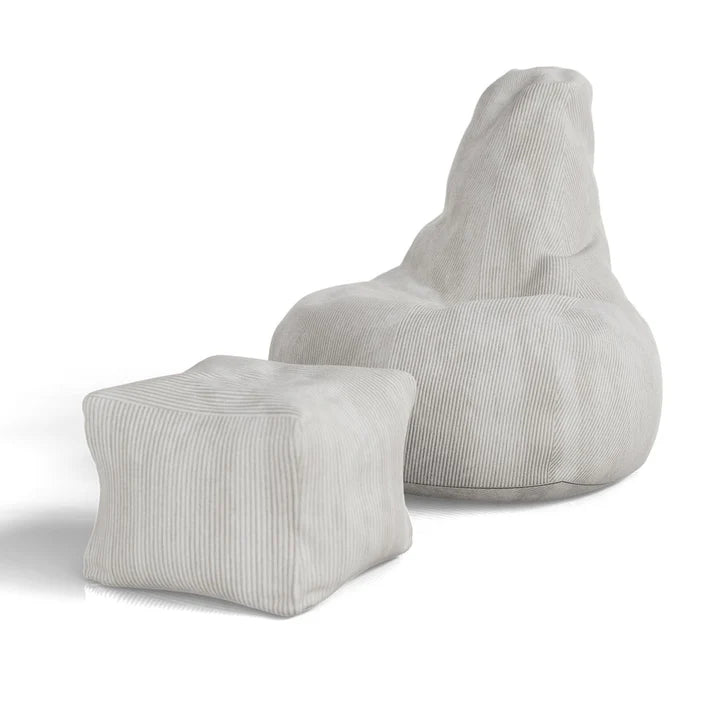 Sitzsack Chillex XL mit Hocker Cord Sessel Beige - Palo24