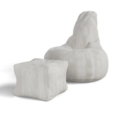 Sitzsack Chillex XL mit Hocker Cord Sessel Beige - Palo24