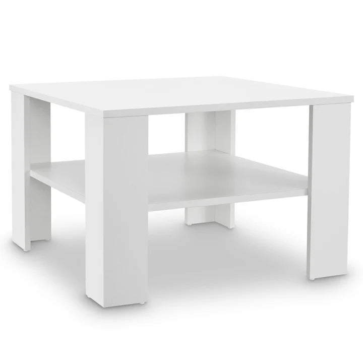 Table basse d'appoint en blanc 60x60 cm