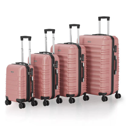 Hartschalen Kofferset Rom - Rosa 4-teiliges Set mit schlagfester ABS-Hartschale und 360° Rollen