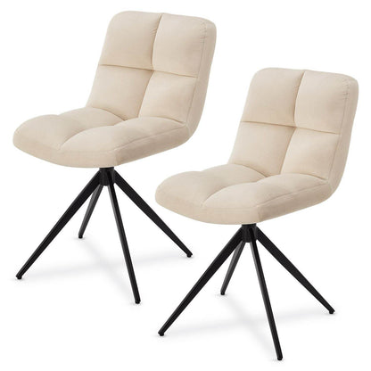 Drehstuhl Dallas 2er Set Samt Beige - Palo24