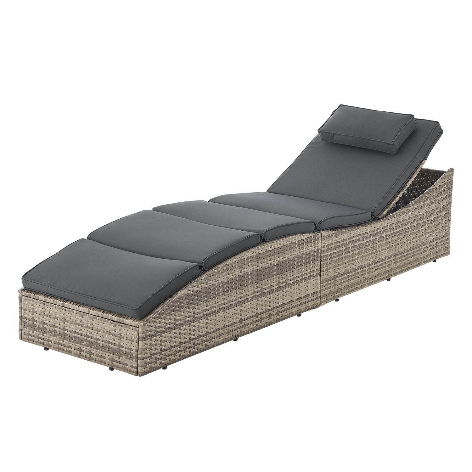 Faltbare Polyrattan Sonnenliege Lamia - Palo24