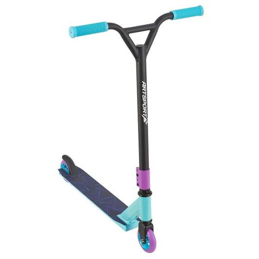 Stunt Scooter Retro Purple in Blau Lila Trick Roller mit 360° Lenkung