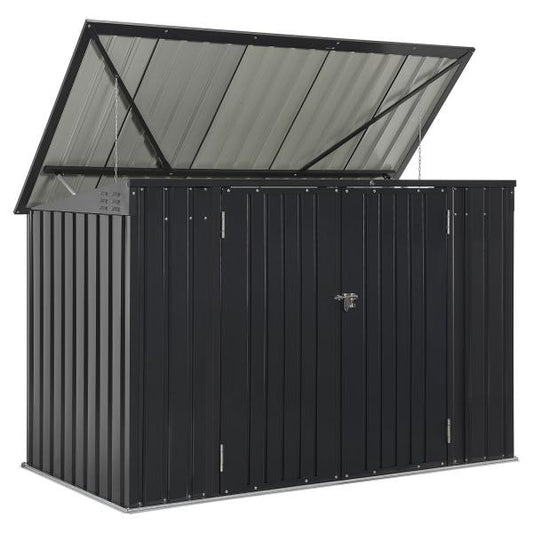 Mülltonnenbox Namur 1,9m² grau aus Metall mit 2 abschließbaren Türen