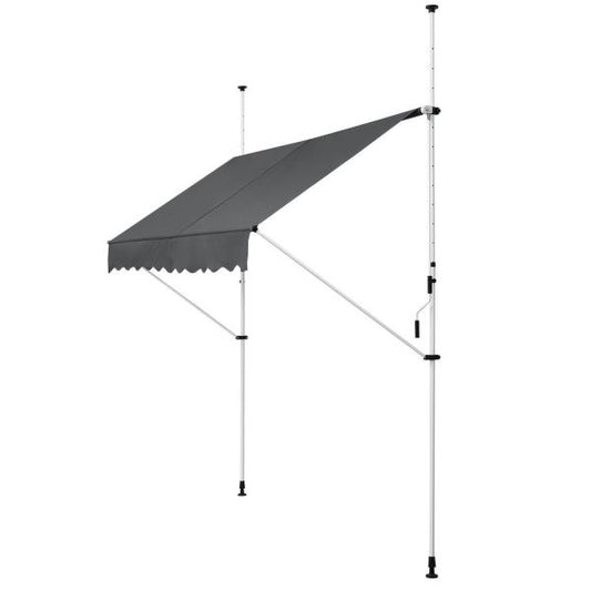 Tenda da sole a morsetto Kuwait 350 x 120 cm in grigio