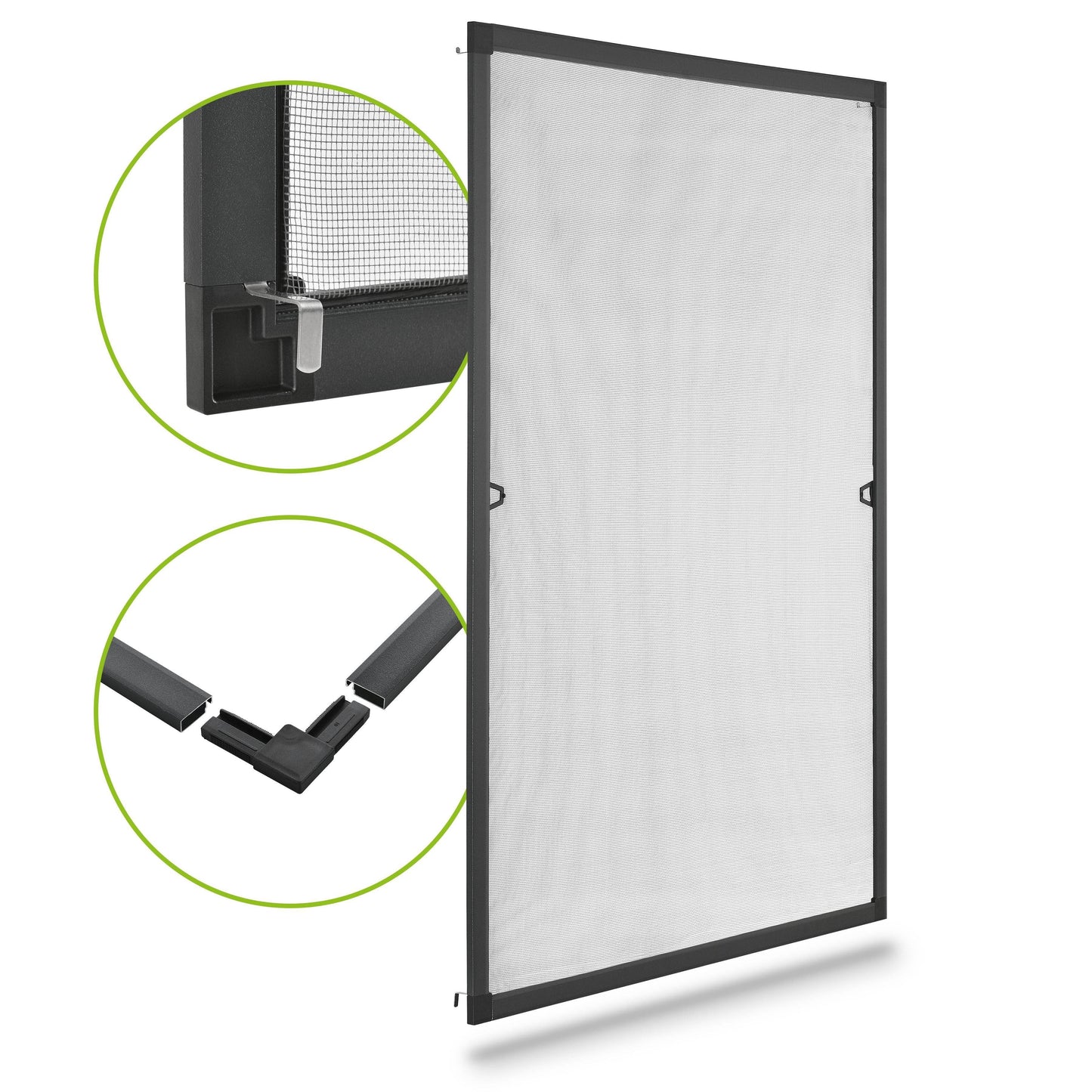 Fliegengitter 130x150 cm für Fenster Grau - Palo24