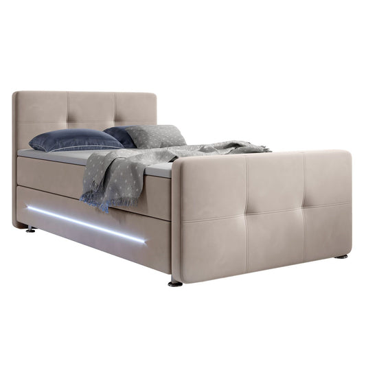 Boxspringbett Houston 120x200 Beige inkl. LED