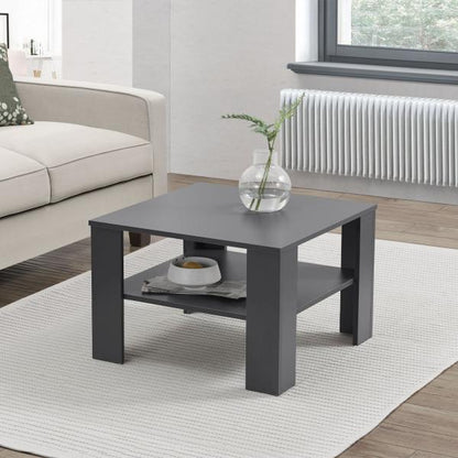 Tavolino grigio scuro 60x60 cm 2 livelli