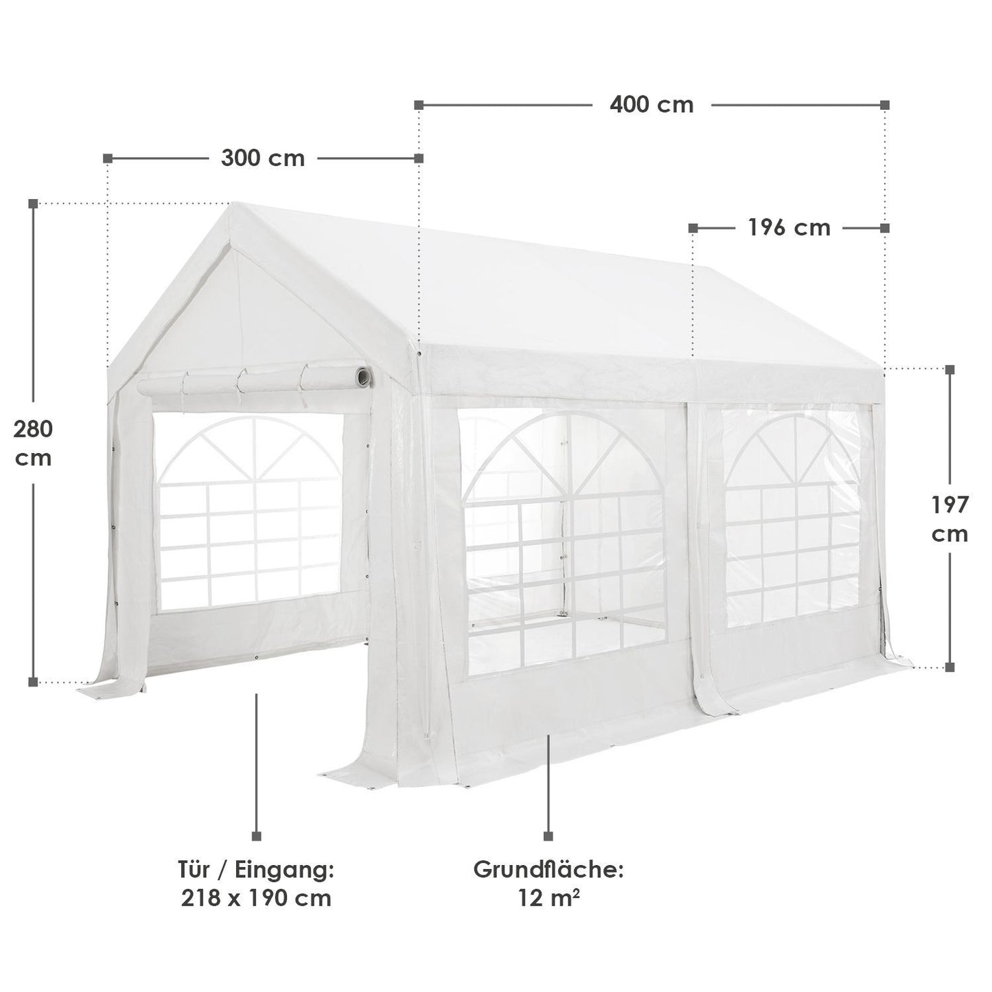 Tenda per feste Gala 3 x 4 m in bianco