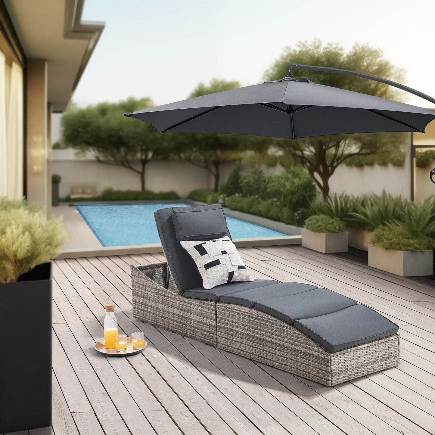 Faltbare Polyrattan Sonnenliege Lamia - Palo24