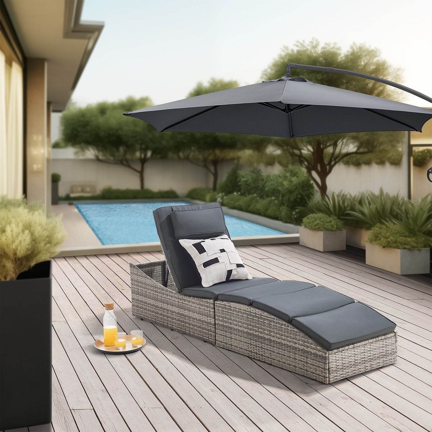 Faltbare Polyrattan Sonnenliege Lamia - Palo24