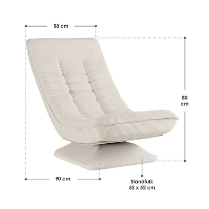 Relaxsessel Korsika mit Cord 360° drehbar Beige