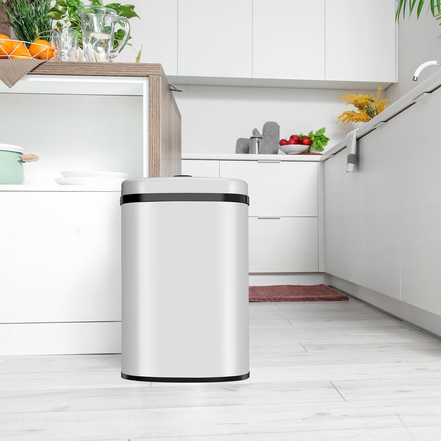 Automatischer Mülleimer mit Sensor - 50L Weiss