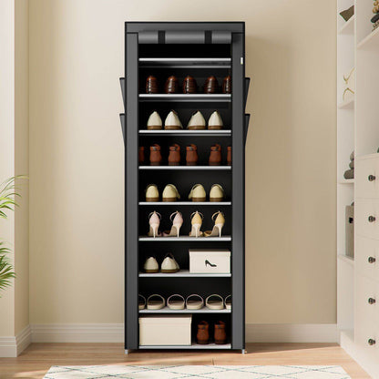 Schuhschrank M aus Stoff 9 Ebenen Grau - Palo24