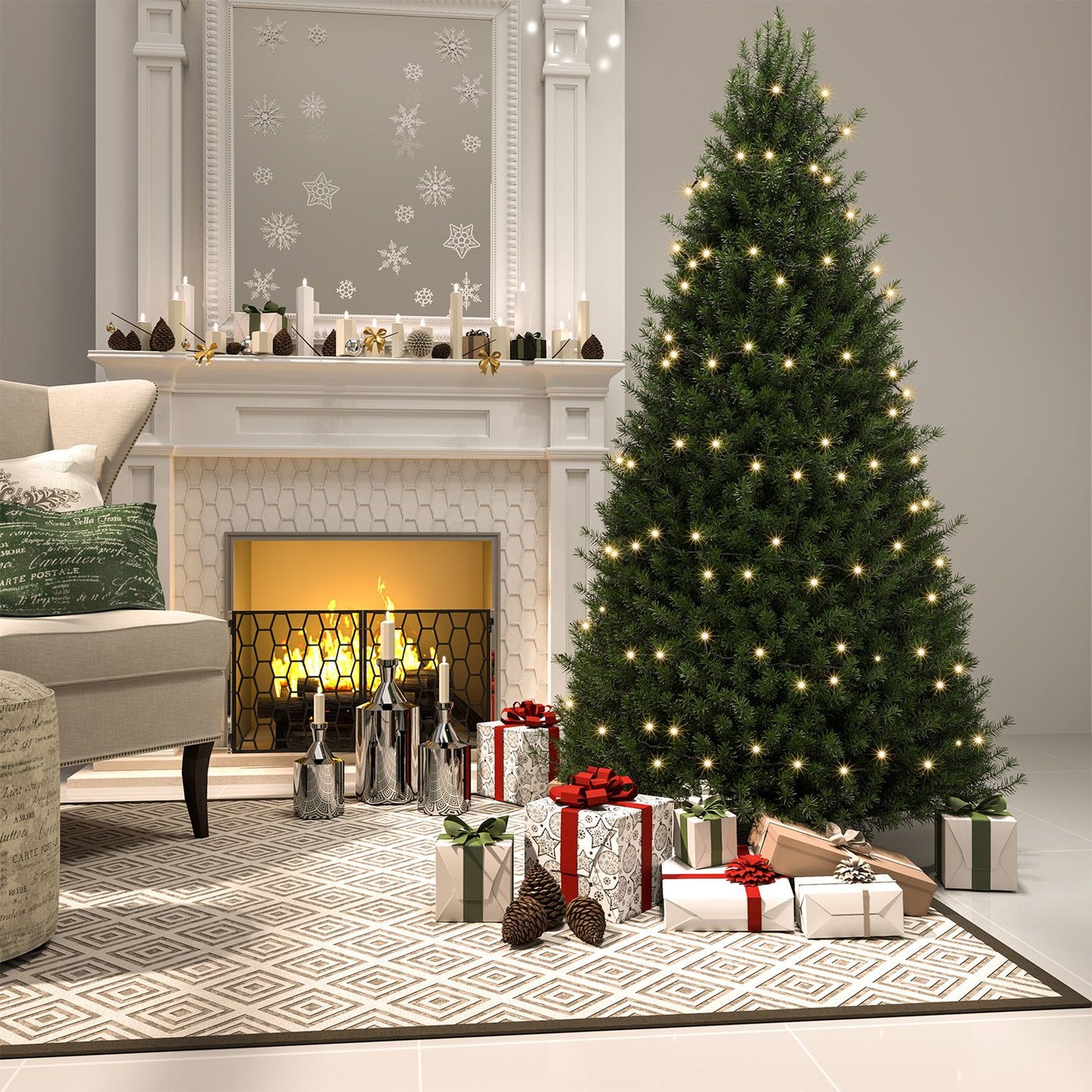 Künstlicher Weihnachtsbaum 210cm mit LED