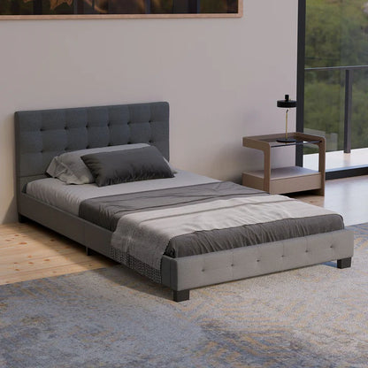 Lit rembourré Manresa 120 x 200 cm - gris