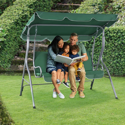 Hollywoodschaukel Cecina 3-Sitzer beschichtetes Stahlgestell in grün
