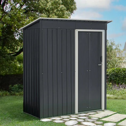 Geräteschuppen S anthrazit Gerätehaus aus Metall mit Pultdach