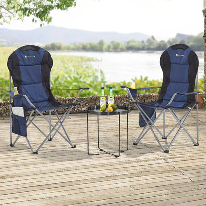 Sedia da campeggio Lido Blue sedia pieghevole imbottita con portabicchieri e borsa