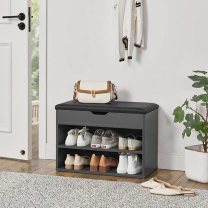 Schuhregal 60x30x44 cm Grau / Schwarz