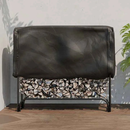 Kaminholzregal aussen mit Abdeckung Grösse M Schwarz