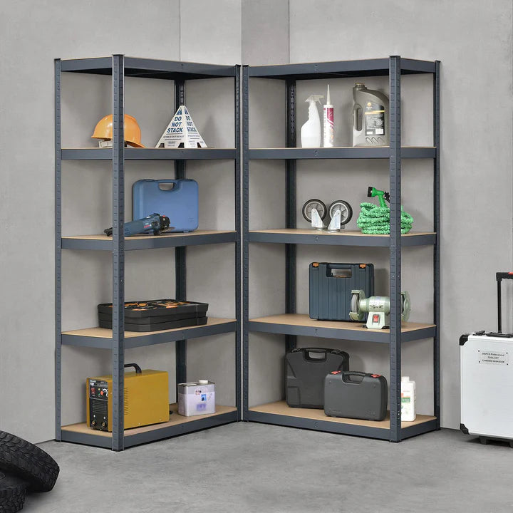 2er Set Lagerregal Basic 180 x 90 x 40 cm in Grau