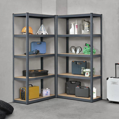 2er Set Lagerregal Basic 180 x 90 x 40 cm in Grau