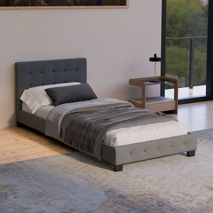 Lit rembourré Manresa 90 x 200 cm en gris