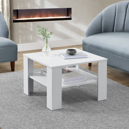Table basse d'appoint en blanc 60x60 cm