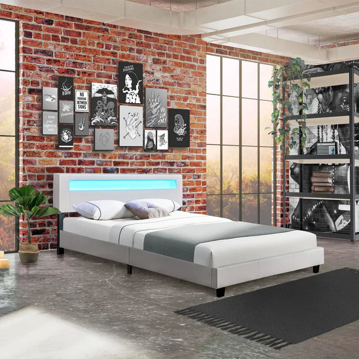 Lit capitonné Paris 160 x 200 cm - blanc