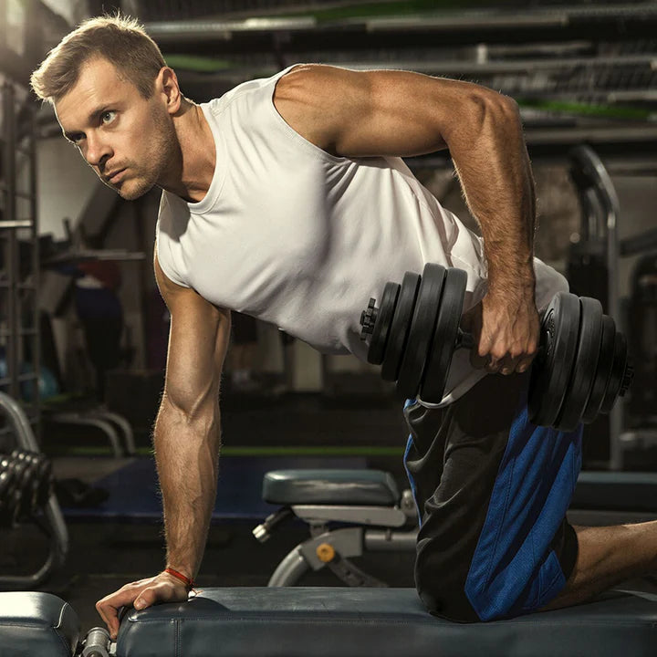 Set di manubri da 2 pezzi da 30 kg con 16 dischi