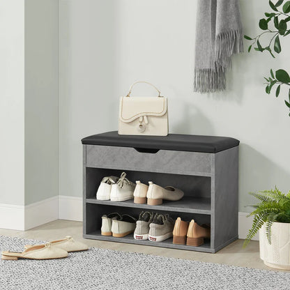 Schuhregal Betonoptik Grau 60x30x44 cm – Modernes Design für Ihren Flur