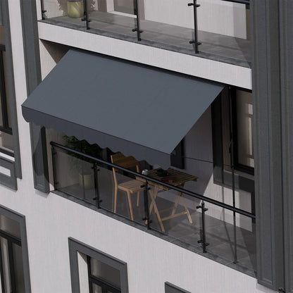 Klemmmarkise Kapstadt 400x120 cm Grau - Palo24