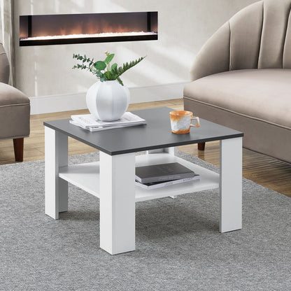Couchtisch 60x60 cm Weiss Dunkelgrau
