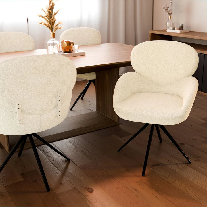 4er Esszimmerstuhl Drehstuhl Albano Creme