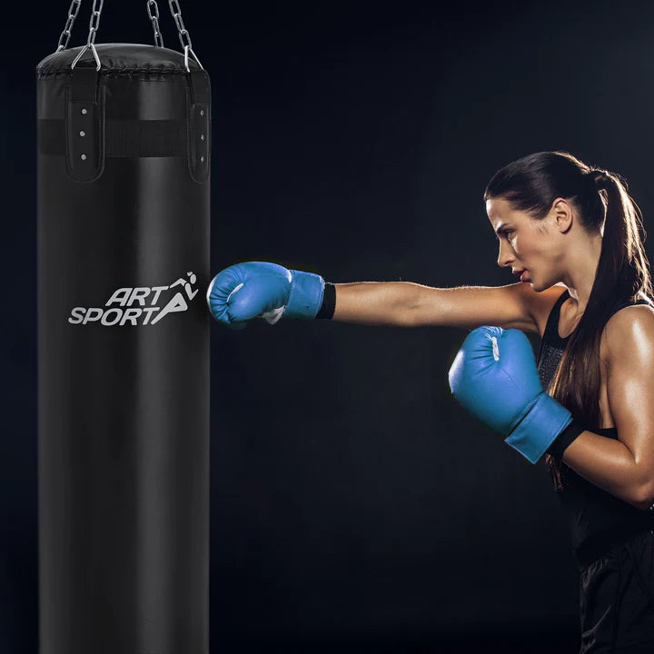 Sacco da boxe da 30 kg con catena in acciaio a 4 punti e moschettone