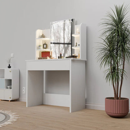 Schminktisch Zoey Weiss LED-Spiegel