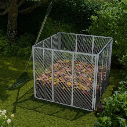 Metall Komposter für Gartenabfälle 800L Silber