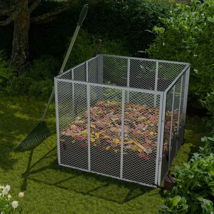 Metall Komposter für Gartenabfälle 450L Silber
