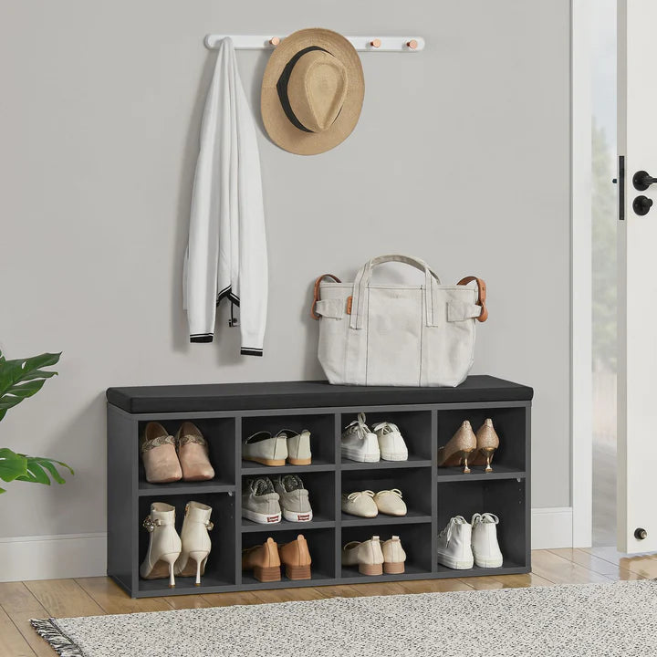 Étagère à chaussures 104x30x48 cm gris foncé