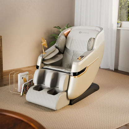 Massagesessel Naxos Bluetooth & Heizung Weiss Hellgrau