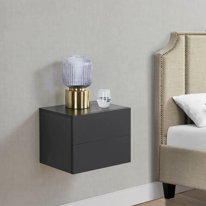 Wandschrank Nachttisch hängend Schwarz