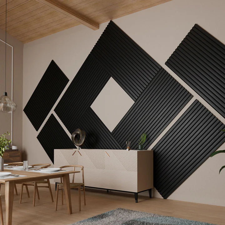 Wandpaneele 4er Set Akustik Schwarz